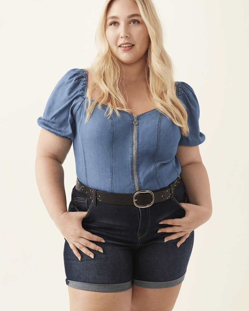 Front of plus size Seabury Cuffed Short by Meri Skye | Dia&Co | dia_product_style_image_id:206282
